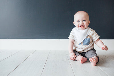 Copper Pearl Bandana Bib Set: Solid White