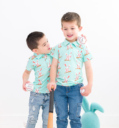 Birdie Bean Polo Shirt: Baseball Bunnies
