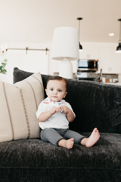 Copper Pearl Bandana Bib Set: Nash