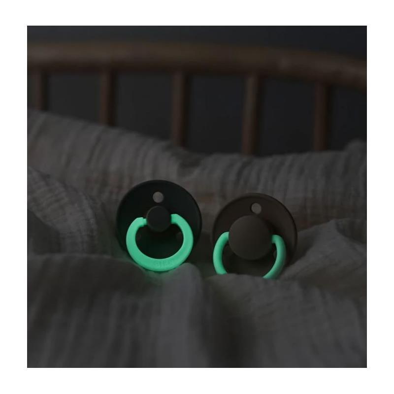 BIBS Pacifiers Classic Round 2 Pack: Vanilla Glow-In-The-Dark