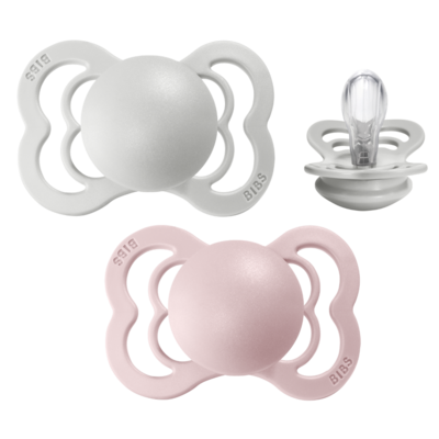 BIBS Pacifiers: Supreme Silicone (2 Pack) - Haze/Blossom