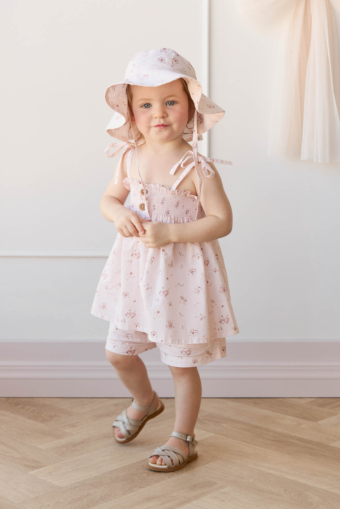 Jamie Kay Organic Cotton Emelia Short: Petite Fleur Soft Peony