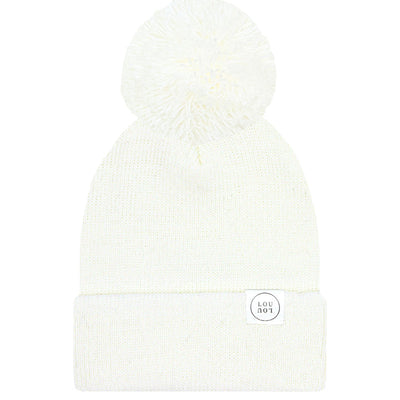 Lou Lou and Company Beanie with Pom: Ivory