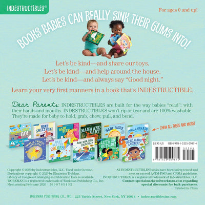 Indestructibles: Let's Be Kind (A First Book of Manners)