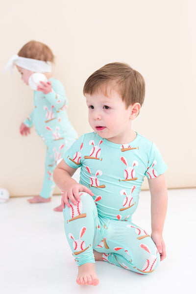 Birdie Bean Pajama Set: Baseball Bunnies