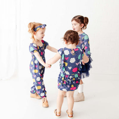 Dreamiere Smocked Romper: Clouds & Raindrops