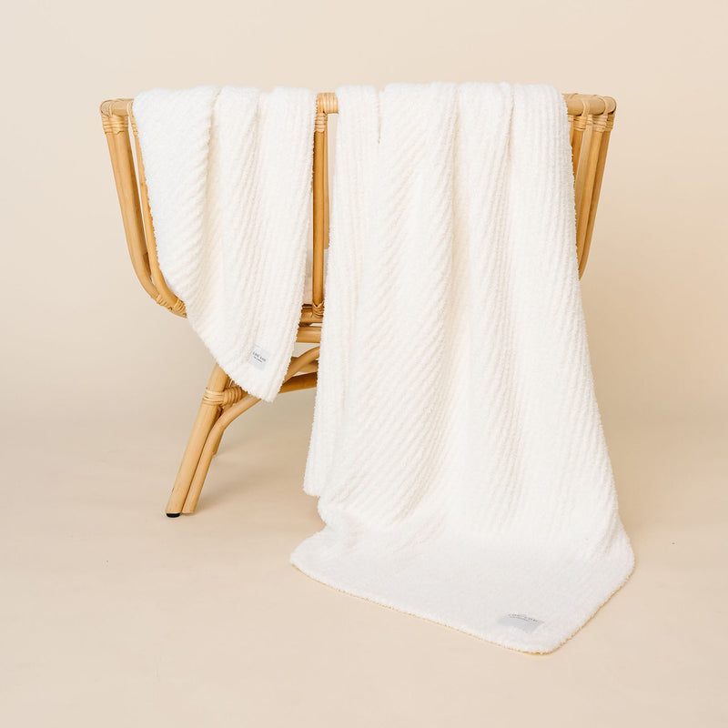 Lou Lou and Company Chenille Blanket: White