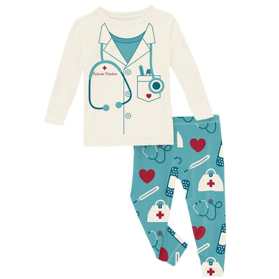 Kickee Pants Graphic Tee Pajama Set: Glacier Medicine