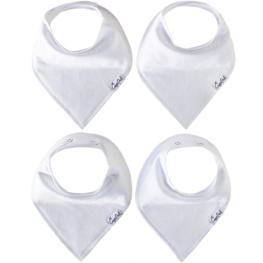 Copper Pearl Bandana Bib Set: Solid White