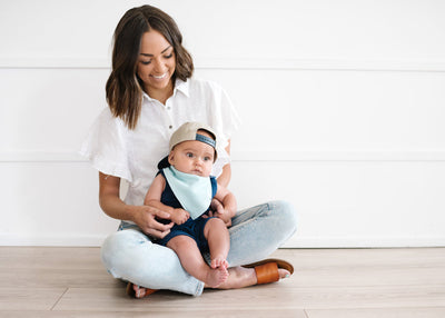 Copper Pearl Bandana Bib Set: Stone