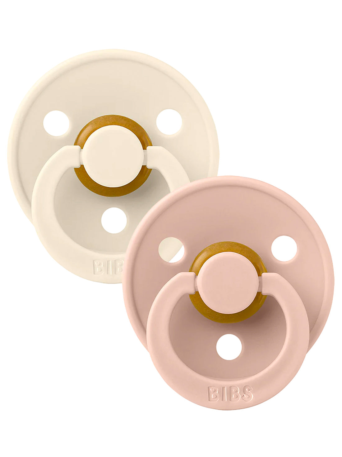 BIBS Pacifiers Classic Round 2 Pack: Ivory/Blush