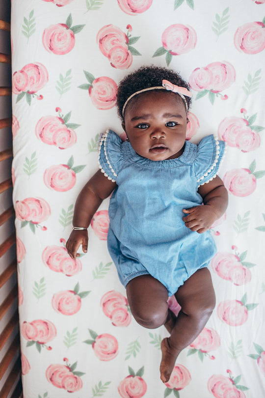 Copper Pearl Fitted Crib Sheet: Grace