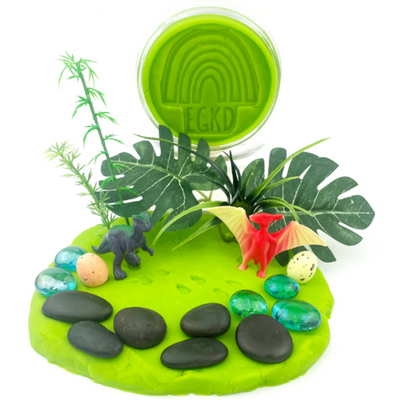 Earth Grown KidDough Sensory Play Dough Kit: Dino Jungle (Watermelon)