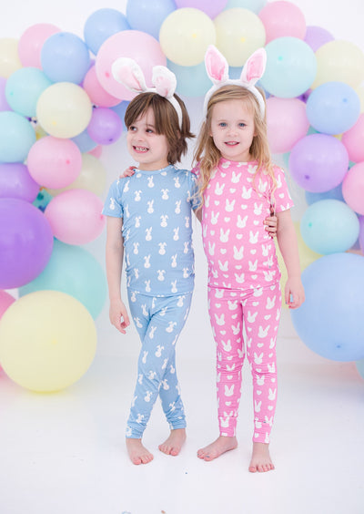 Birdie Bean Pajama Set: Pink Bunny