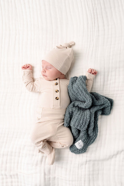 Lou Lou and Company Chenille Blanket: Ocean Blue
