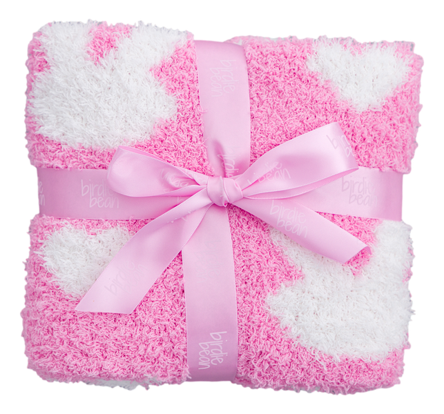 Birdie Bean Stroller Microfiber Blanket: Pink Bunny