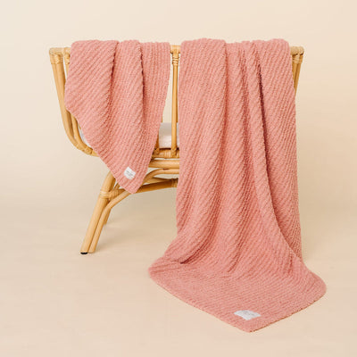 Lou Lou and Company Chenille Blanket: Rose