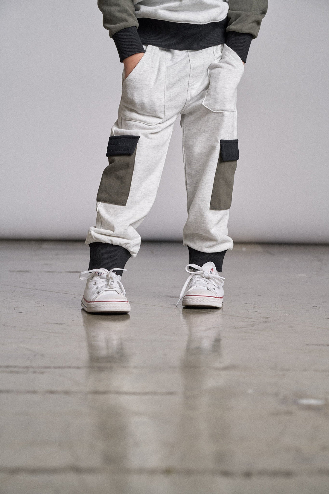 Little Bipsy Cargo Jogger: Green Colorblock