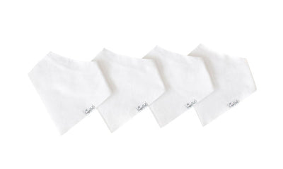 Copper Pearl Bandana Bib Set: Solid White