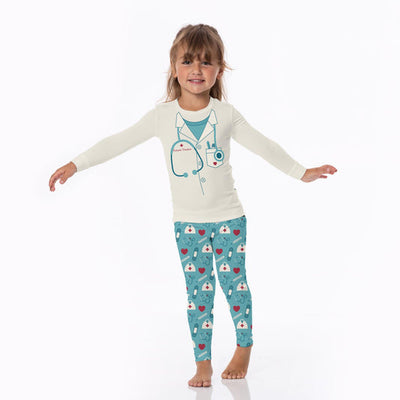Kickee Pants Graphic Tee Pajama Set: Glacier Medicine