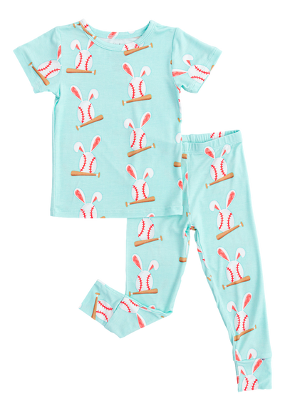 Birdie Bean Pajama Set: Baseball Bunnies