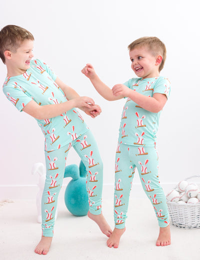 Birdie Bean Pajama Set: Baseball Bunnies