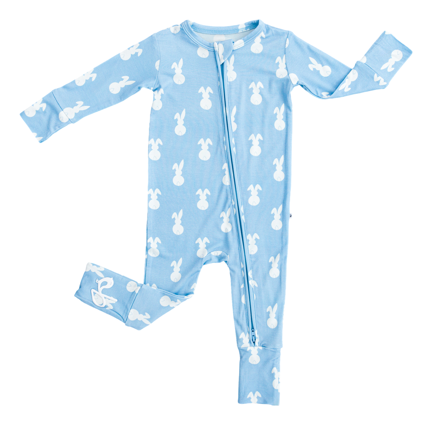 Birdie Bean Convertible Romper: Blue Bunny