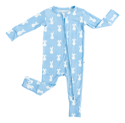 Birdie Bean Convertible Romper: Blue Bunny