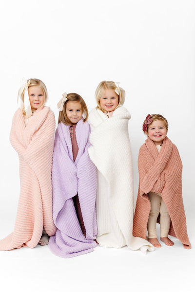 Lou Lou and Company Chenille Blanket: Rose