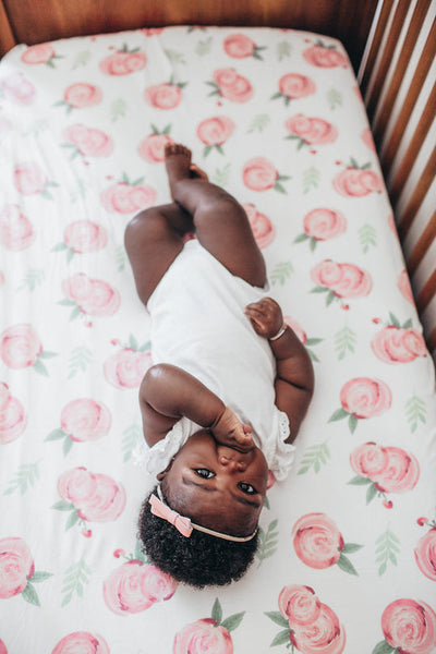 Copper Pearl Fitted Crib Sheet: Grace