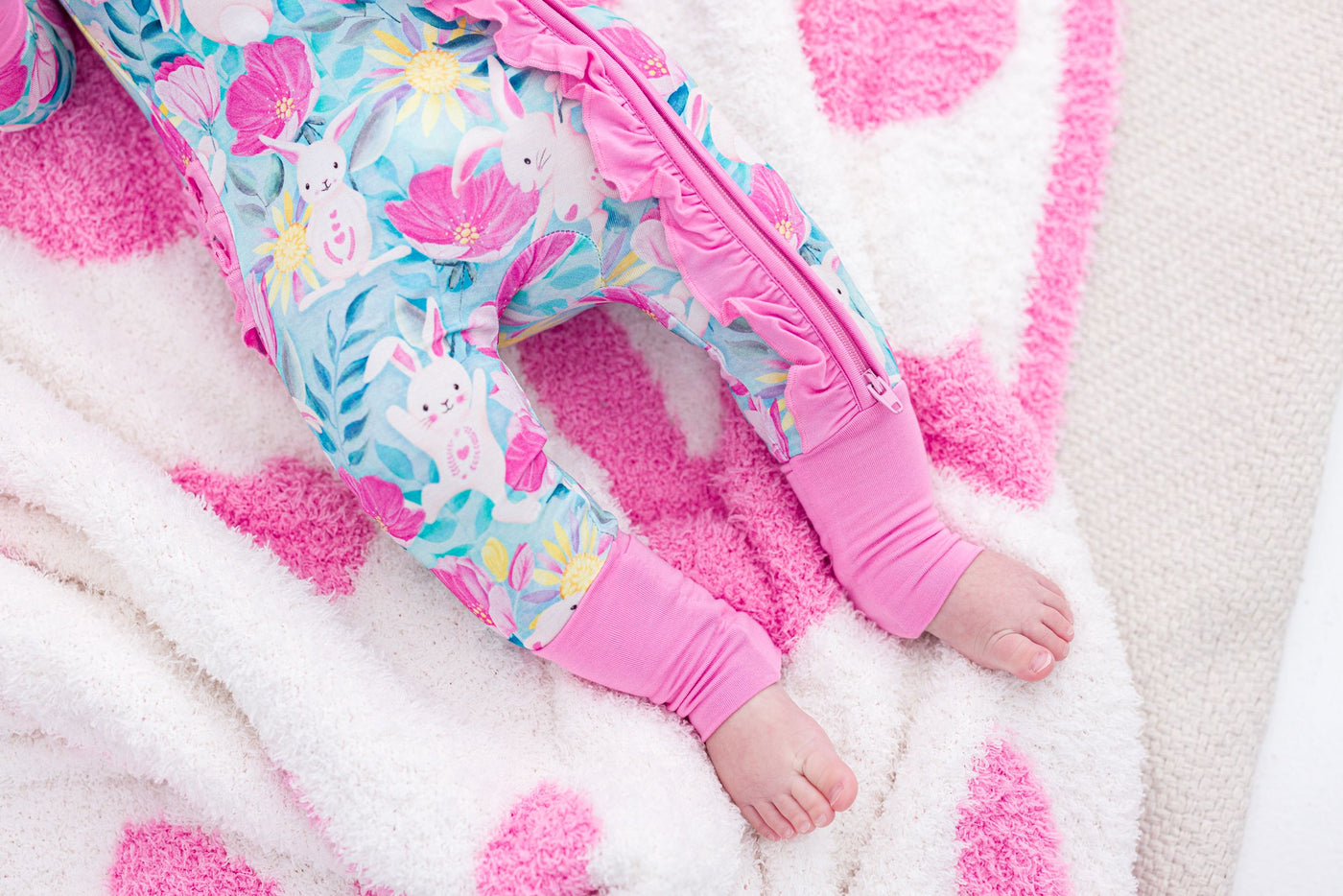 Birdie Bean Stroller Microfiber Blanket: Pink Bunny