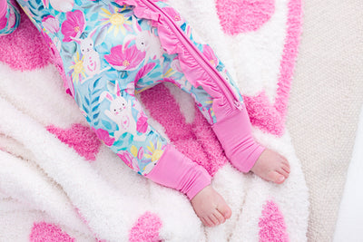 Birdie Bean Stroller Microfiber Blanket: Pink Bunny