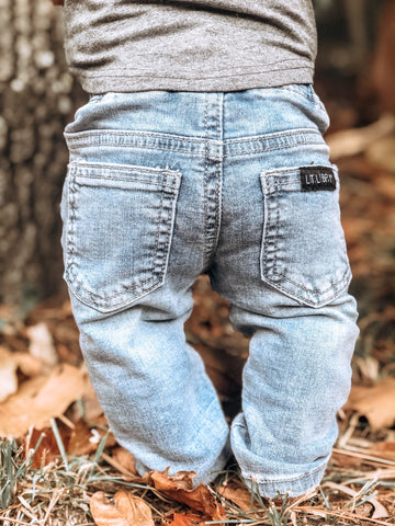 Little Bipsy Jeans: Light Wash Denim