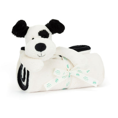 Jellycat: Black & Cream Puppy Blankie (22" x 28")