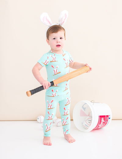 Birdie Bean Pajama Set: Baseball Bunnies