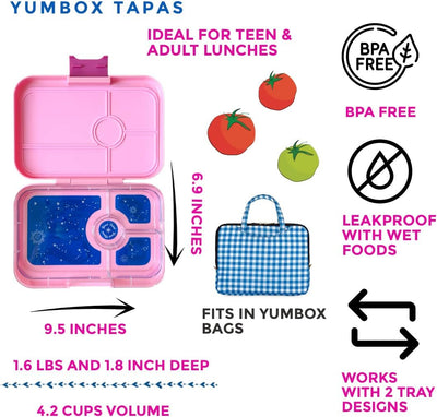 YumBox Tapas 4-Compartment Tray: Capri Pink (Zodiac Tray)