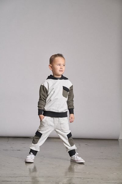 Little Bipsy Cargo Jogger: Green Colorblock