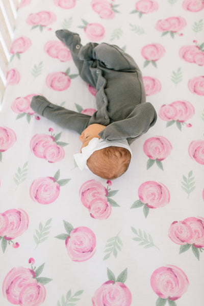 Copper Pearl Fitted Crib Sheet: Grace