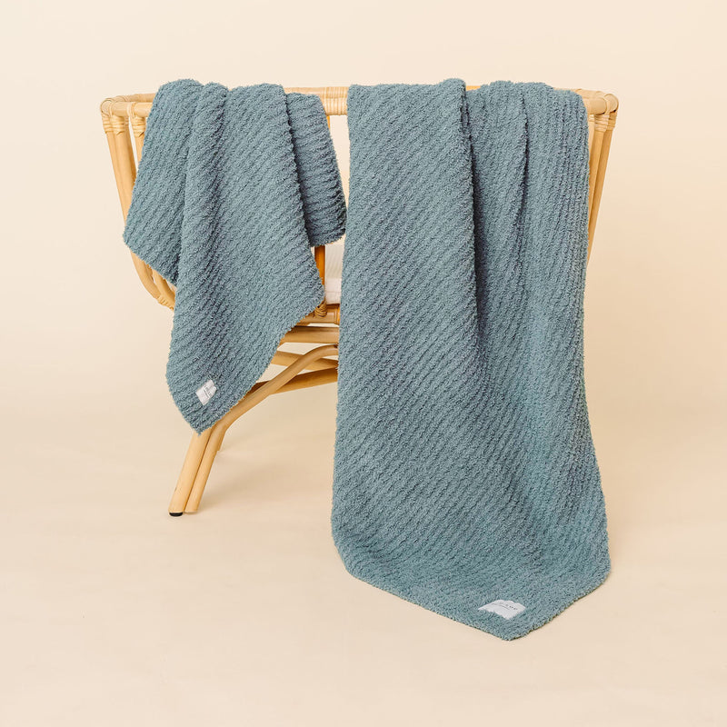 Lou Lou and Company Chenille Blanket: Ocean Blue