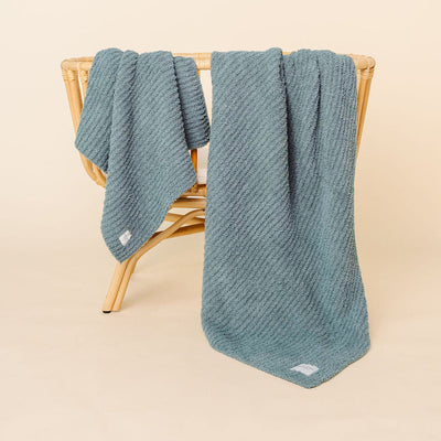 Lou Lou and Company Chenille Blanket: Ocean Blue