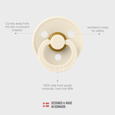 BIBS Pacifiers Classic Round (Single): Vanilla