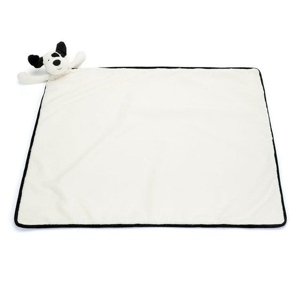 Jellycat: Black & Cream Puppy Blankie (22" x 28")