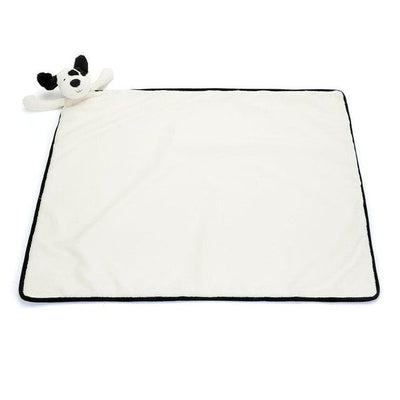 Jellycat: Black & Cream Puppy Blankie (22" x 28")