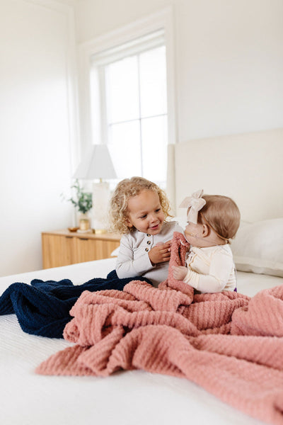 Lou Lou and Company Chenille Blanket: Rose
