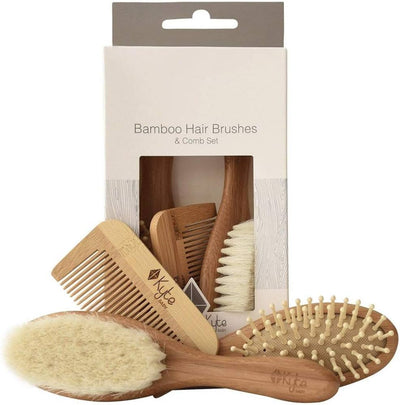 Kyte Baby: 3-Piece Bamboo Hairbrush Set