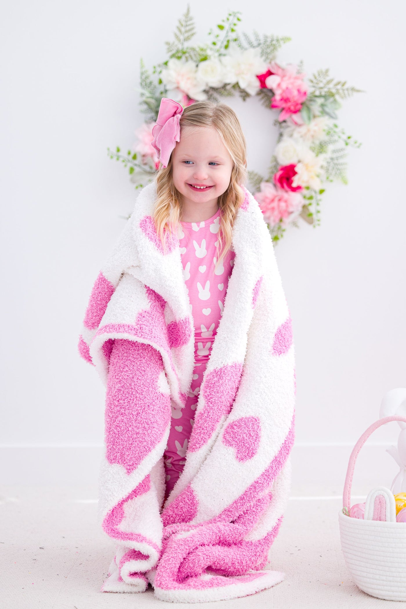 Birdie Bean Stroller Microfiber Blanket: Pink Bunny