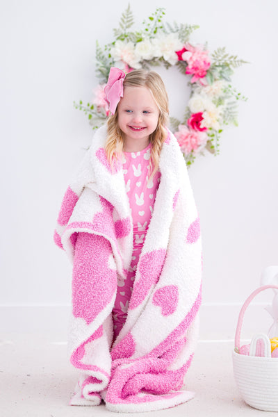 Birdie Bean Stroller Microfiber Blanket: Pink Bunny