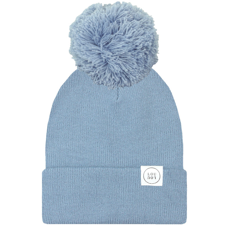 Lou Lou and Company Beanie with Pom: Steel Blue