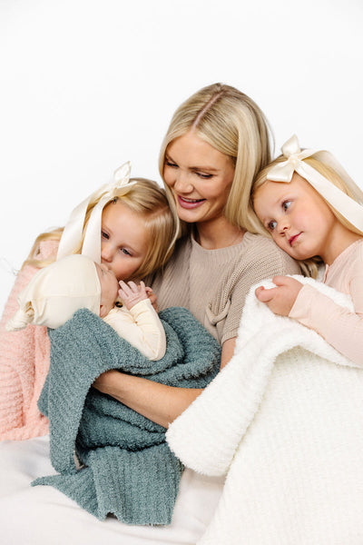 Lou Lou and Company Chenille Blanket: Ocean Blue