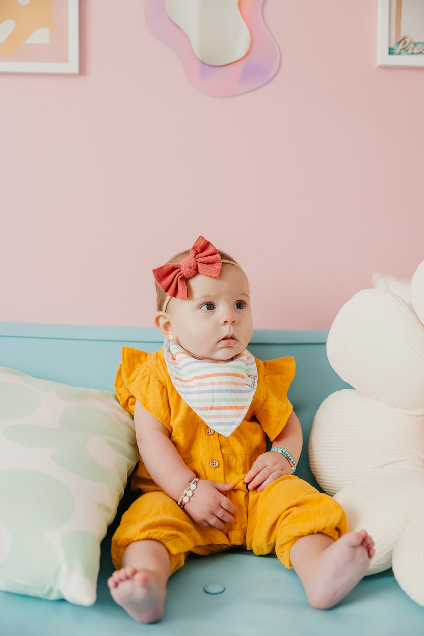 Copper Pearl Bandana Bib Set: Cheery